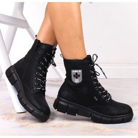 Rieker W RKR557 vedenpitävät mukavat saappaat musta 1