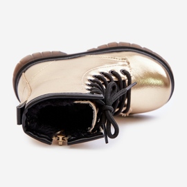 Eristetyt tyttöjen saappaat patentoidulla vetoketjulla, Gold Novita kultainen 2