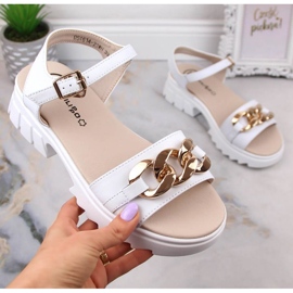 Nahkasandaalit ketjulla Filippo W DS4614 valkoinen 1