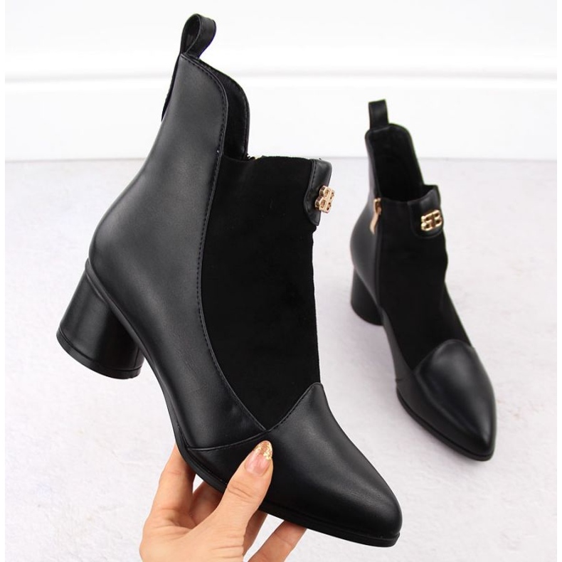 D&amp;A S.Barski Premium Collection W OLI232A mustat korkeakorkoiset nilkkurit 2