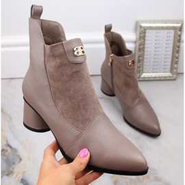 D&amp;A S.Barski Premium Collection korkeakorkoiset nilkkurit W OLI232B, beige 2