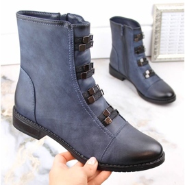 Eristetyt tasakorkoiset nilkkurit Jezzi W JEZ260C, sininen 1