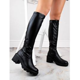 Potocki-saappaat korkokenällä ja alustalla W SZ12267 WOL196 musta 1