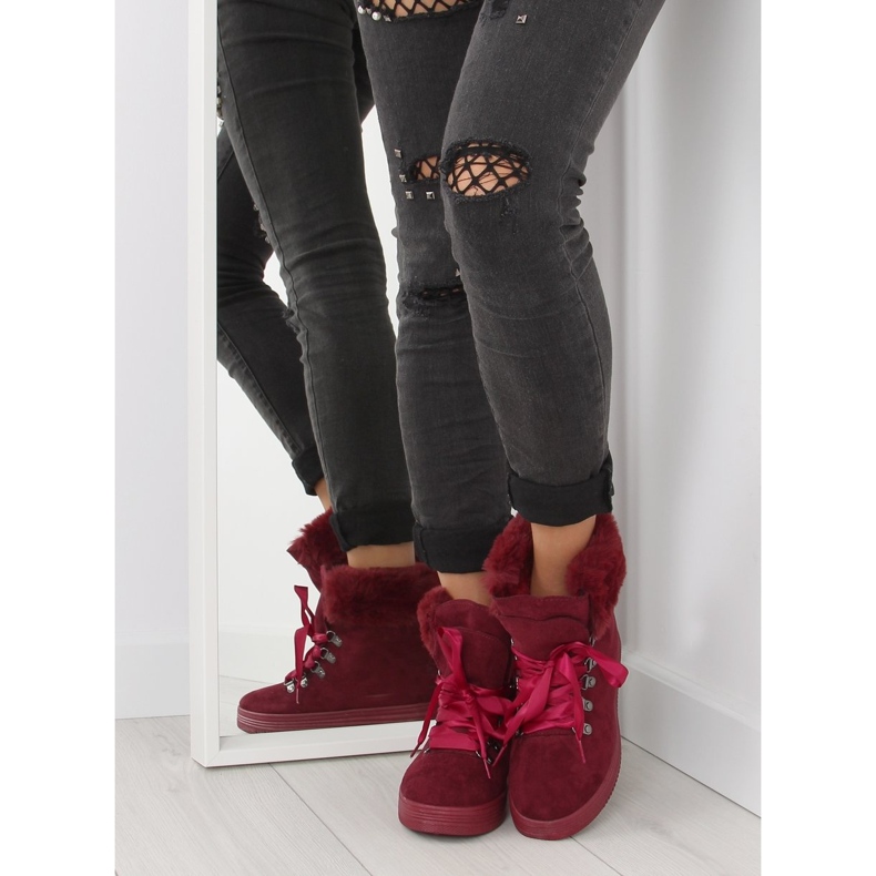 Naisten lumisaappaat viininpunainen 16-570 viininpunainen musta 1