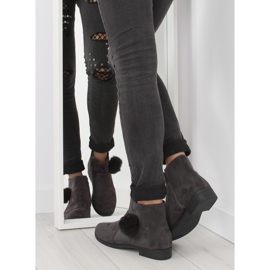 Harmaat X-15 harmaat naisten saappaat, joissa on pompon 1