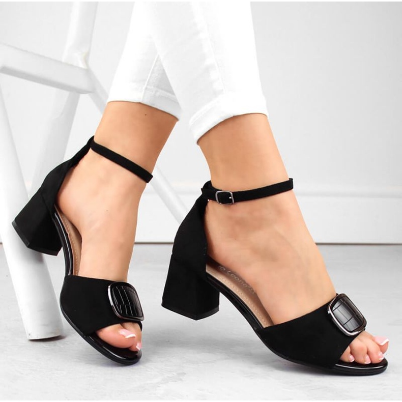 Sergio Leone W SK444A mokkanahkaiset korkeakorkoiset sandaalit, musta 1