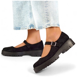 Naisten mokkakengät soljella, musta 2720-1B 1