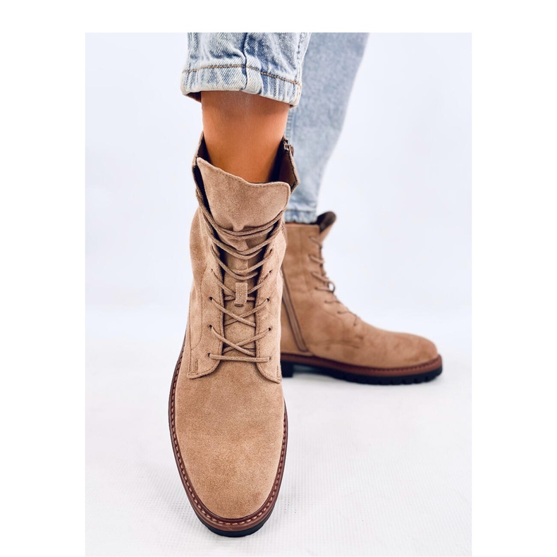 Khaki mokkanahka nauhakengät beige 2