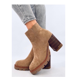 Korkeakorkoiset nilkkurit suojalla beige 1