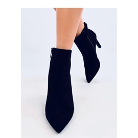 Mariah Black mokkanahkaiset korkeakorkoiset nilkkurit - Inello musta 2