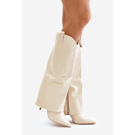 Malli 35858 vaalea beige saappaat 1