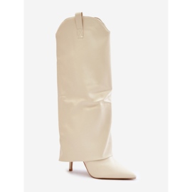 Malli 35858 vaalea beige saappaat 2