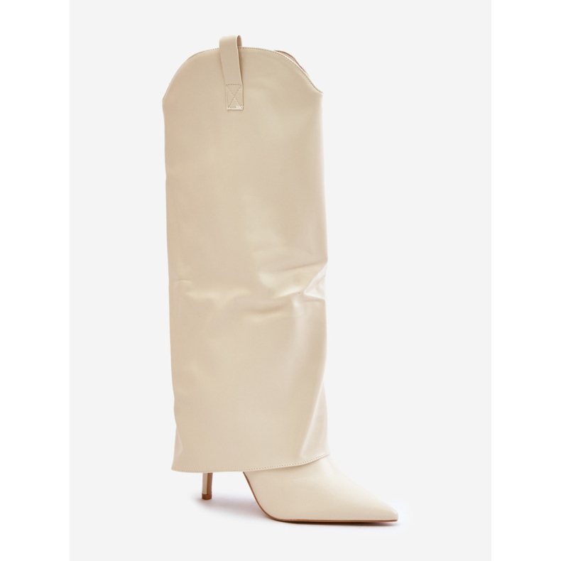 Malli 35858 vaalea beige saappaat 2