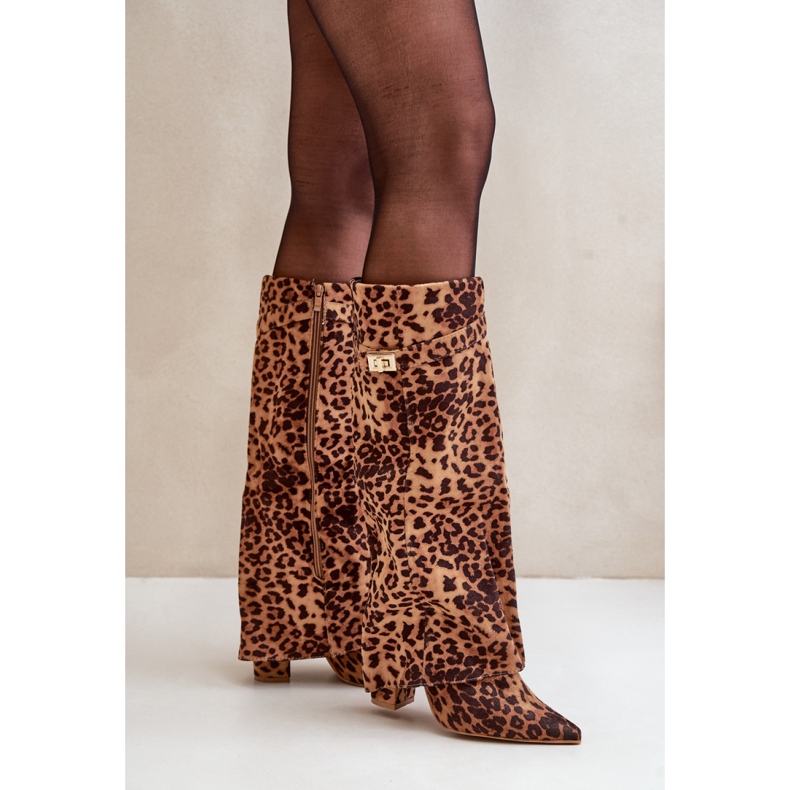 Malli 9501A Ruskeat leopardisaappaat 1