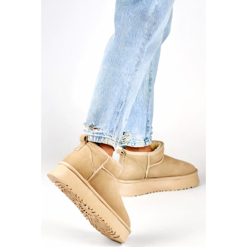 Naisten turkisvuoratut lumisaappaat XF-159L.BE, beige 1