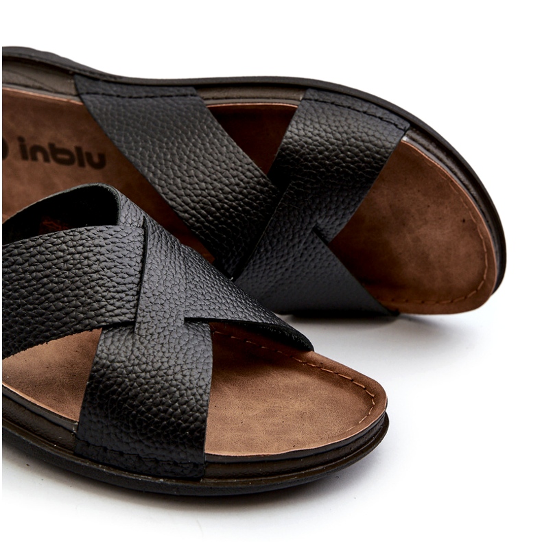 Miesten nahka inblu gv00001i Black Flip Flops musta 2