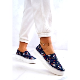 Naisten lenkkarit Slip On Memory Foam Big Star JJ276016 laivastonsininen 2