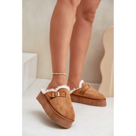 Naisten tossut eristetty FA-185 kamelin turkista ruskea 1