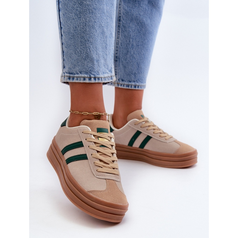 EV-508 beige/vihreä urheilukengät 1