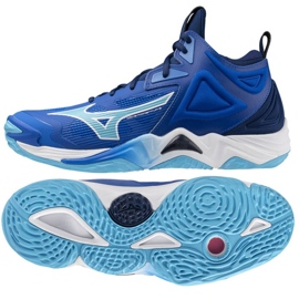 Mizuno Wave Momentum 3 Mid V1GA231701 lentopallokengät, sininen 2