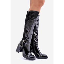 S.Barski Koristetut patentoidut naisten korkokengät D&amp;A MR880-055 musta 1