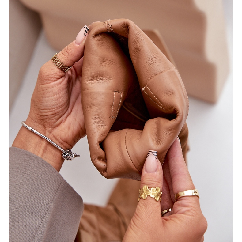 Mokkasaappaat matalilla koroilla polven yläpuolella Zazoo 3444/O Camel ruskea 2