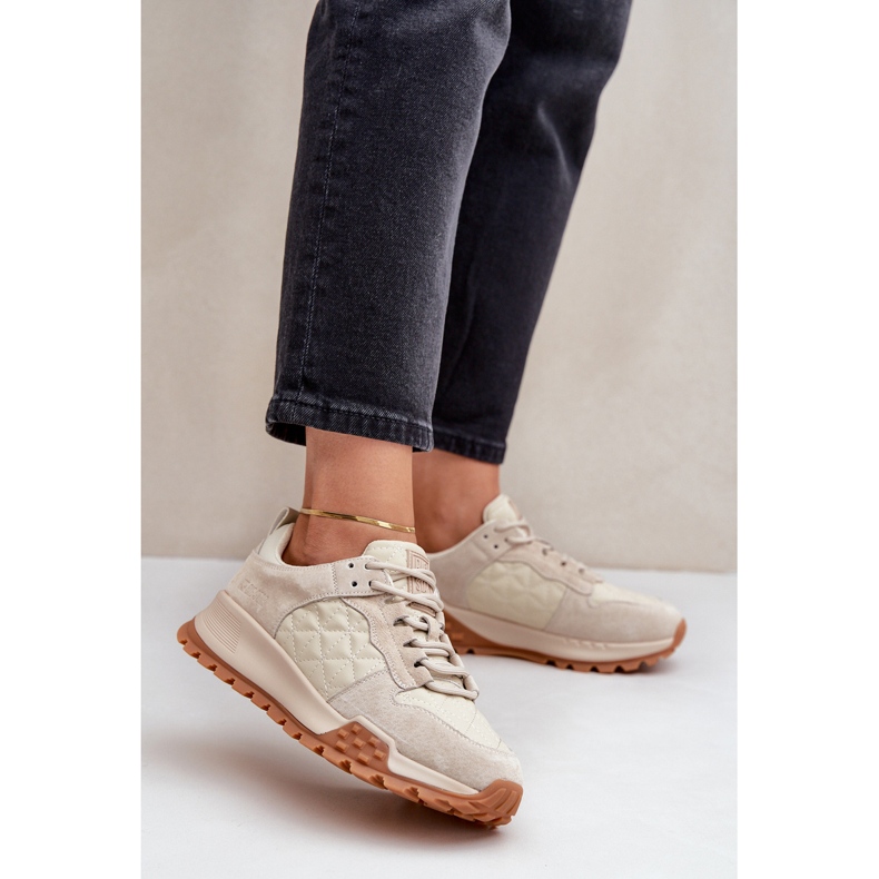 Naisten nahkalenkkarit Big Star OO274A315 Hi-Poly System beige 2