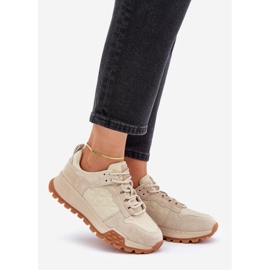 Naisten nahkalenkkarit Big Star OO274A315 Hi-Poly System beige 1