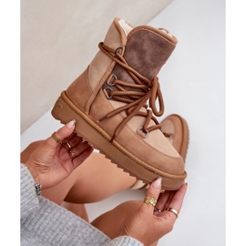 Naisten lumisaappaat alustalla, sidonta D.Franklin DFSH370013 Camel ruskea 2