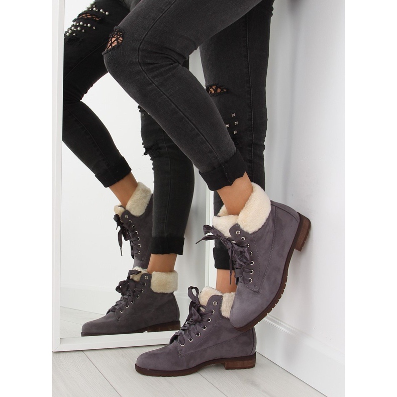 Harmaa Naisten nauhakengät harmaat saappaat NC87 harmaa 2