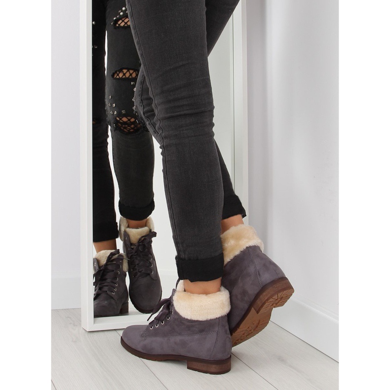 Harmaa Naisten nauhakengät harmaat saappaat NC87 harmaa 1