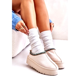 Naisten tossut laiturilla kevyellä beige -kirjonnalla 3