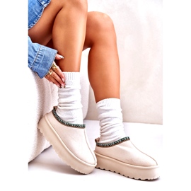 Naisten tossut laiturilla kevyellä beige -kirjonnalla 2