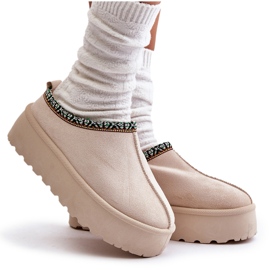 Naisten tossut, joissa on kirjonta, vaalea beige 4