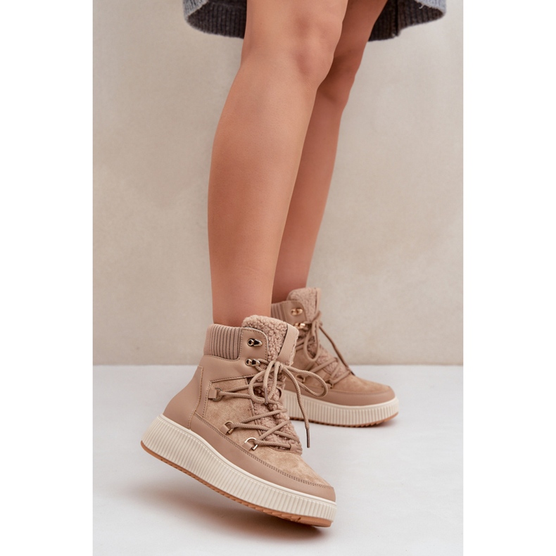 Naisten eristetyt lumisaappaat MD9944-7 beige ruskea 1