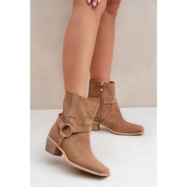 Naisten eristämättömät saappaat Zazoo 3444/2 beige 1