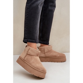 Naisten turkisvuoratut lumisaappaat TL242-63, beige 1