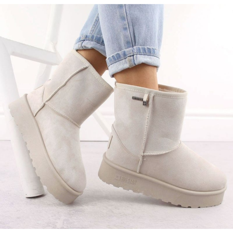 Big Star naisten lumisaappaat OO274897 TEX-kalvolla beige 2