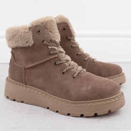 Rieker 70402-24 beigenväriset nilkkurit turkisella 2