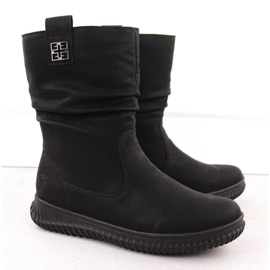 Rieker 74283-00 eristetyt nilkkurit vetoketjulla, musta 2