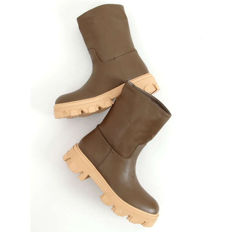 Naisten saappaat, joissa suora päällinen Vihreä 1