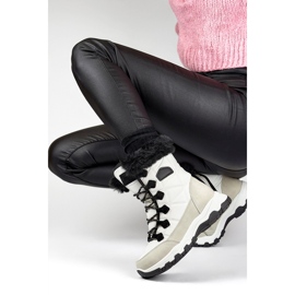 Naisten lumisaappaat turkisella ja vetoketjulla, valkoinen 9093W 2