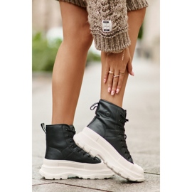 Nahkaeristetyt tennarit massiivisella alustalla Big Star OO274A599 musta 3