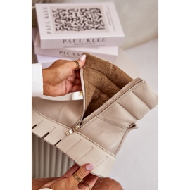 Zazoo 60512 Naisten nahkasaappaat vetoketjulla, lämpimät huovalla, vaalea beige 2