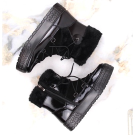 Filippon naisten lumilaskengät turkista, mustalla lakatulla turkilla 2