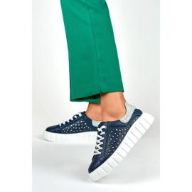 Rei'itetyt nahkaiset alustakengät, laivastonsininen GD-XF72N 2