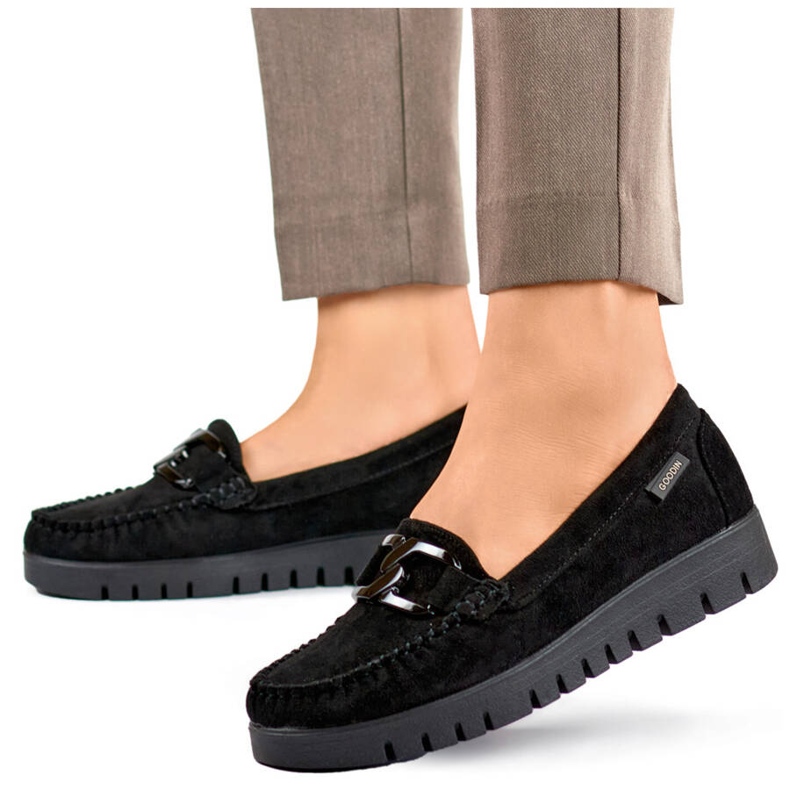 Goodin Naisten mustat mokkasiinit GD-FL696C-B 1