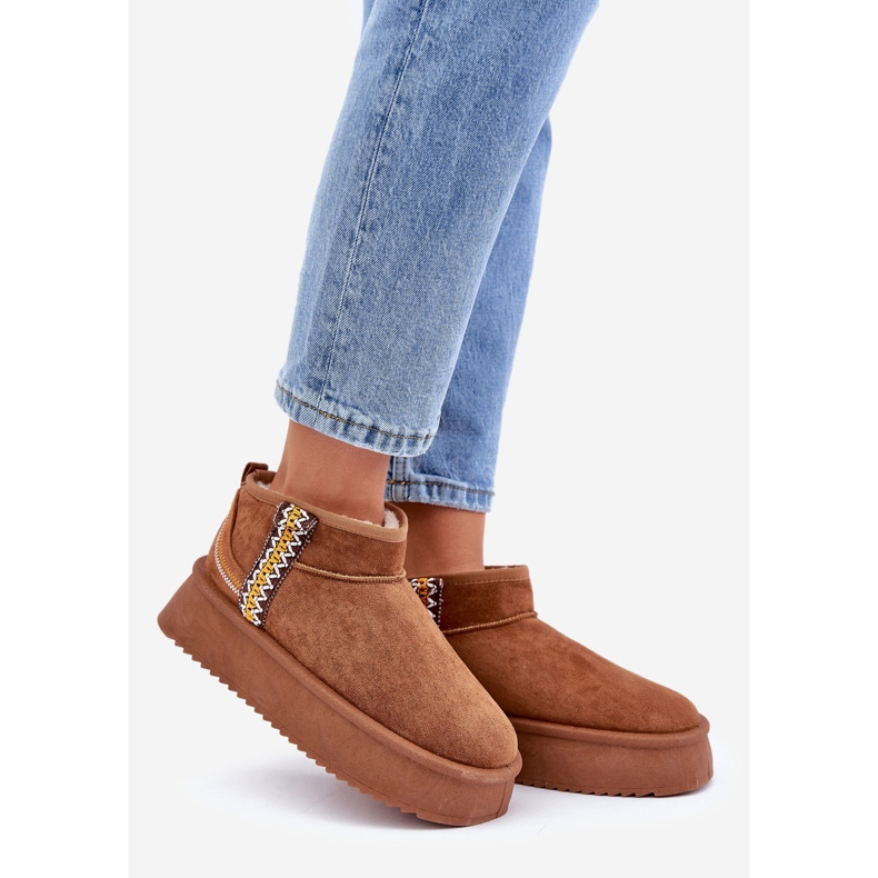 Alustan lumisaappaat kamelikuviolla ruskea 1