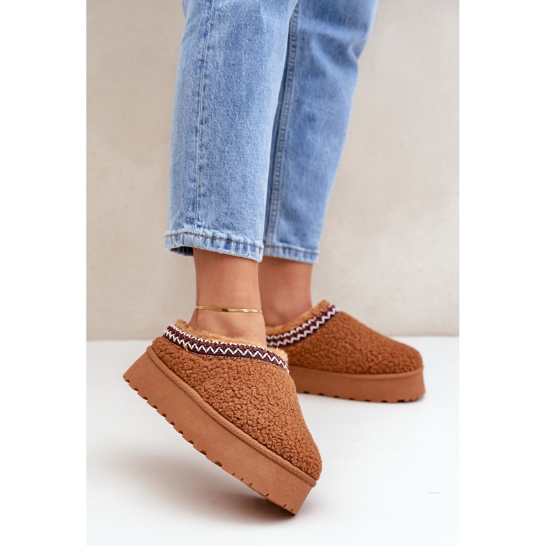 Camel Sheepskin Platform lumisaappaat turkista ruskea 2