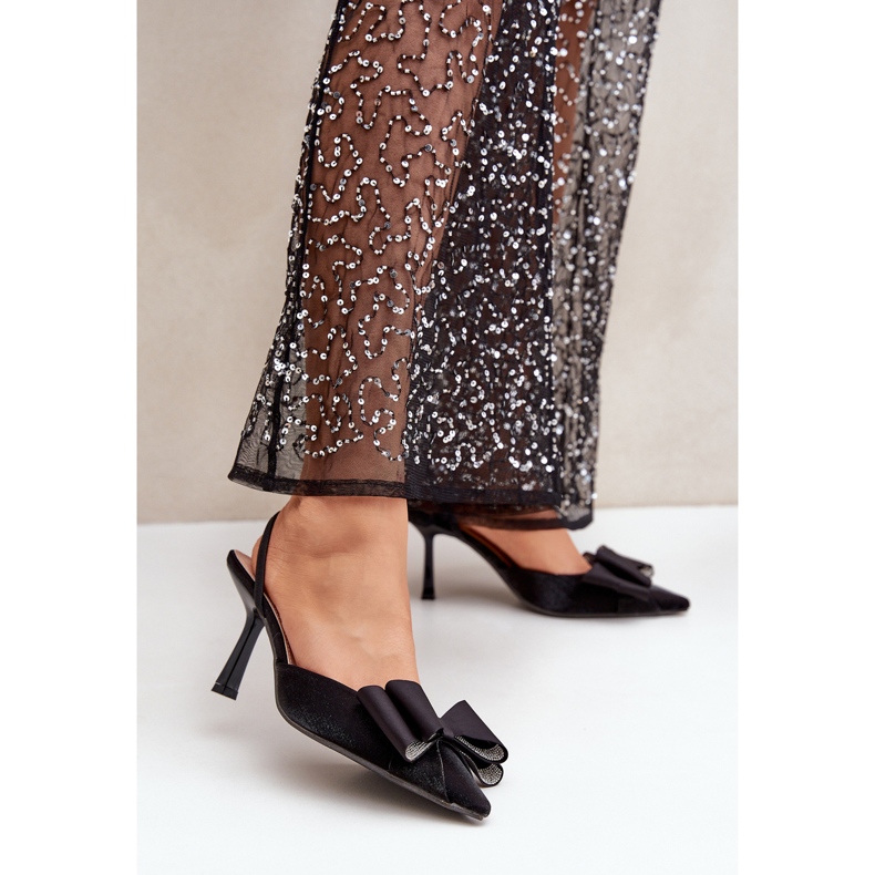 Mustat kangaskorkokengät, joissa rusetti 2